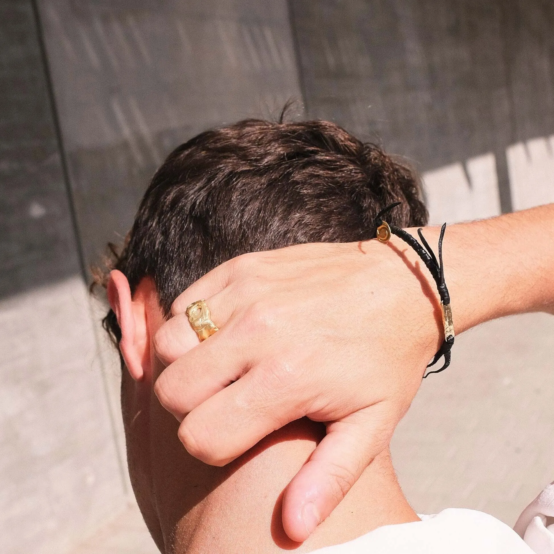 Plata Gold Leather Bracelet