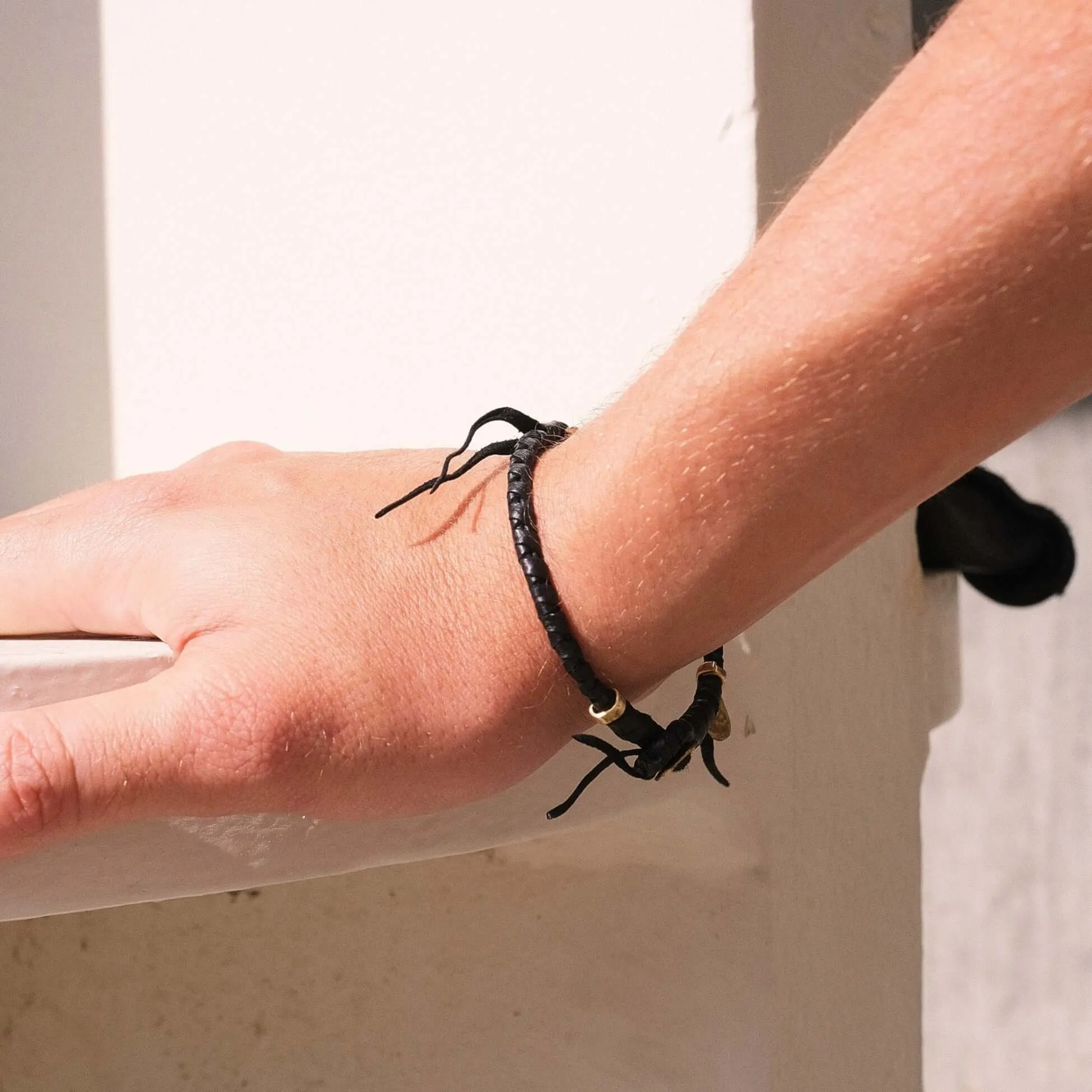 Plata Gold Leather Bracelet