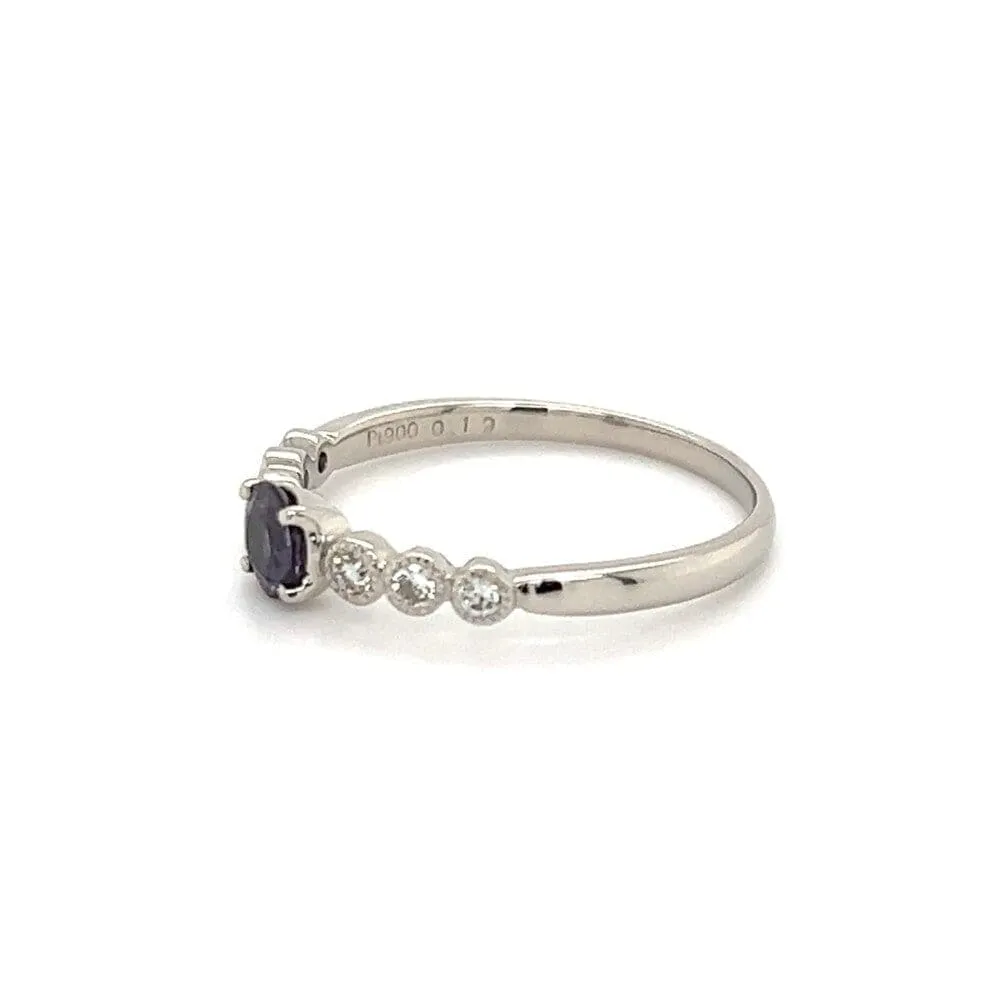 Platinum Color Change Garnet and Diamond Ring at Regard Jewelry in Austin, Texas