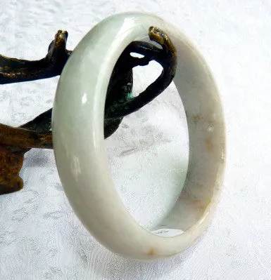 "Endlessly Interesting" Burmese Jadeite Bangle Bracelet 52 mm Grade A   Certificate (682)