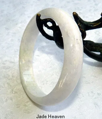 "Secret Treasure" White Lavender Hues Old Mine Lao Pit Jadeite Jade Bangle Bracelet 58mm (JHBB601)