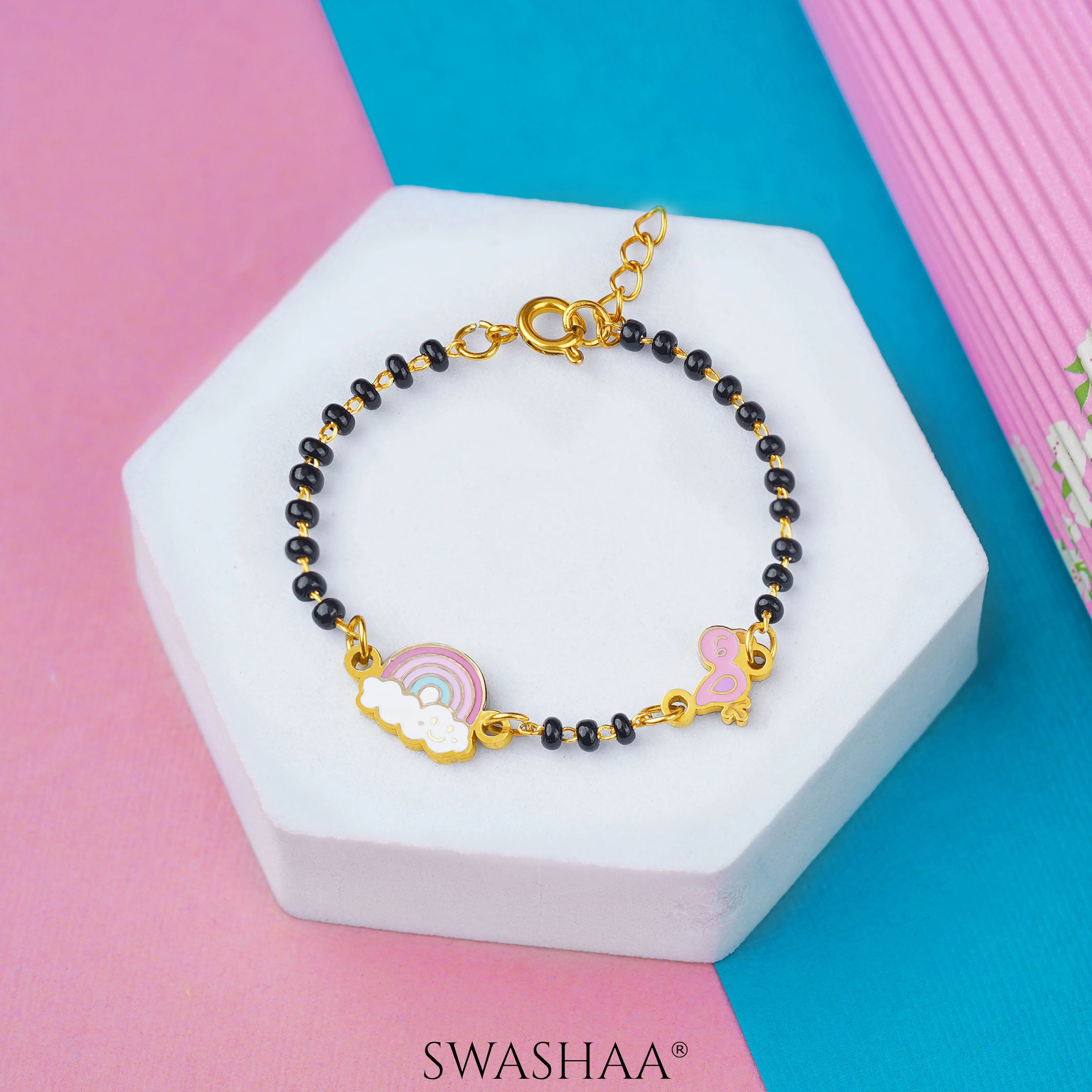 Rainbow Chirp 18K Gold Plated Kid's Nazariya Bracelet