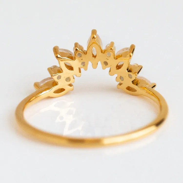 Rainbow Moonstone Sunrise Arc Ring
