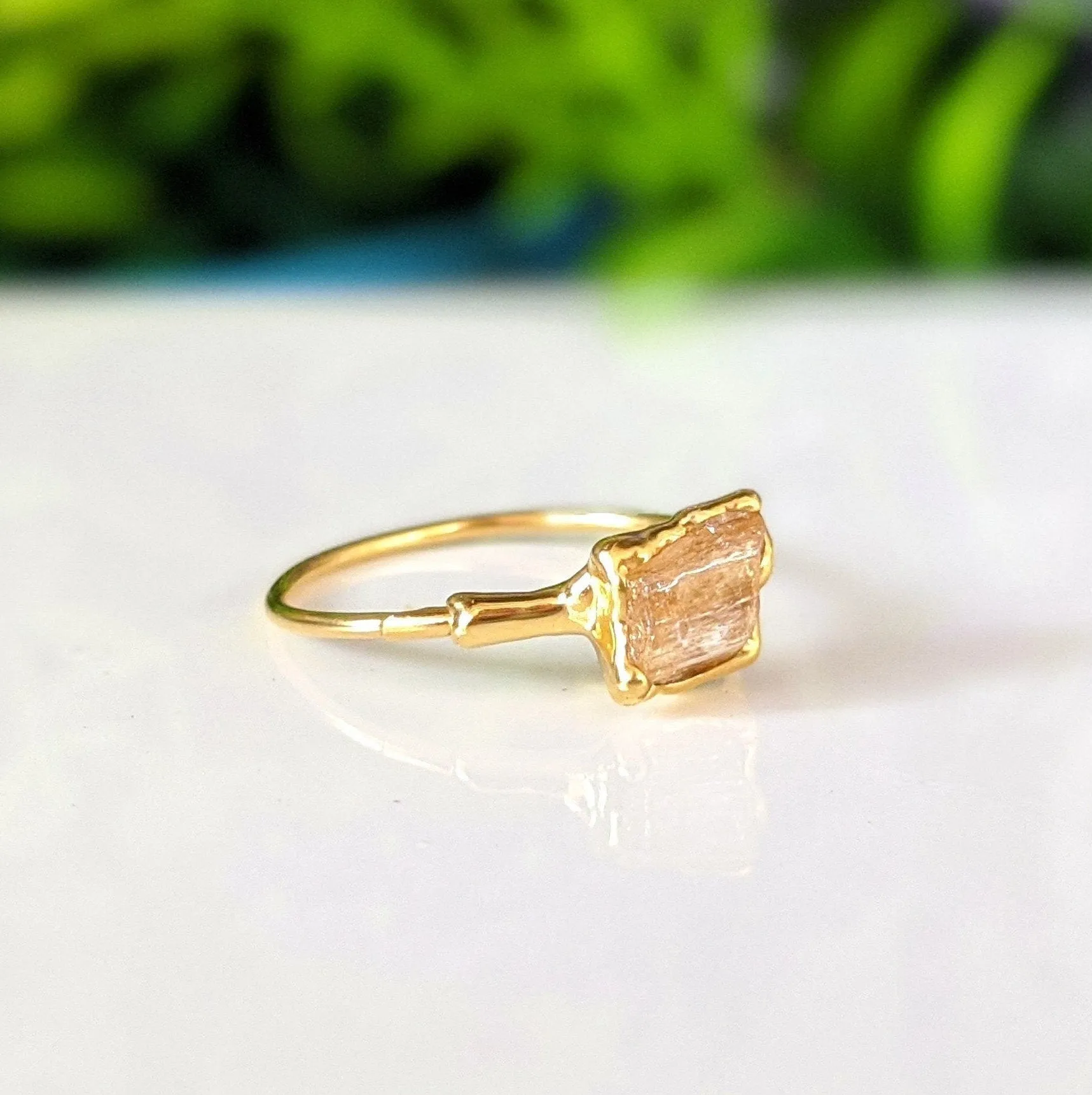 Raw Imperial Topaz ring