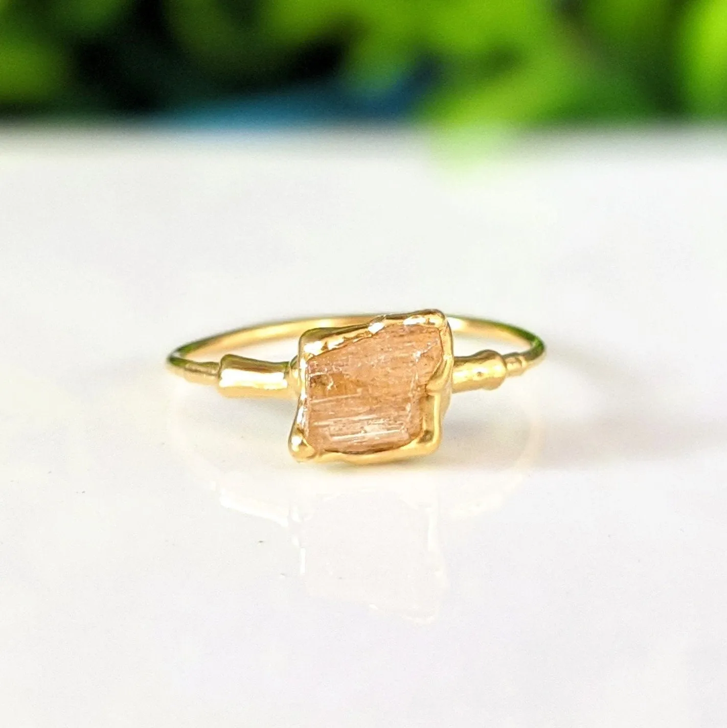 Raw Imperial Topaz ring