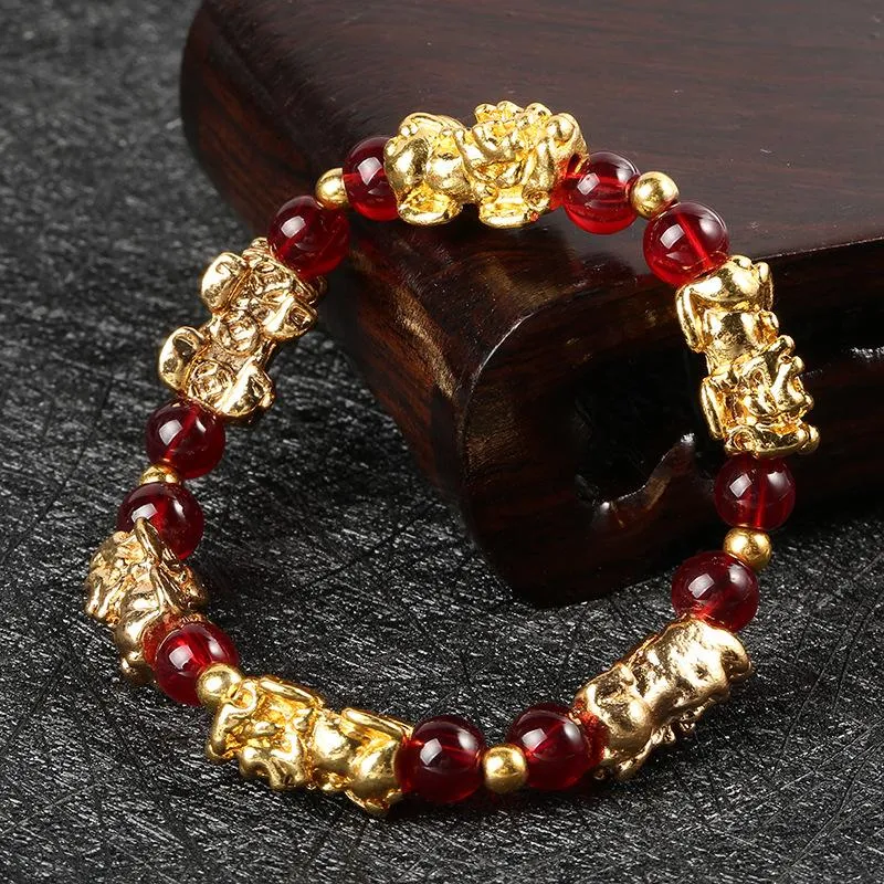 Red Garnet Lucky PiXiu Wealth Bracelet