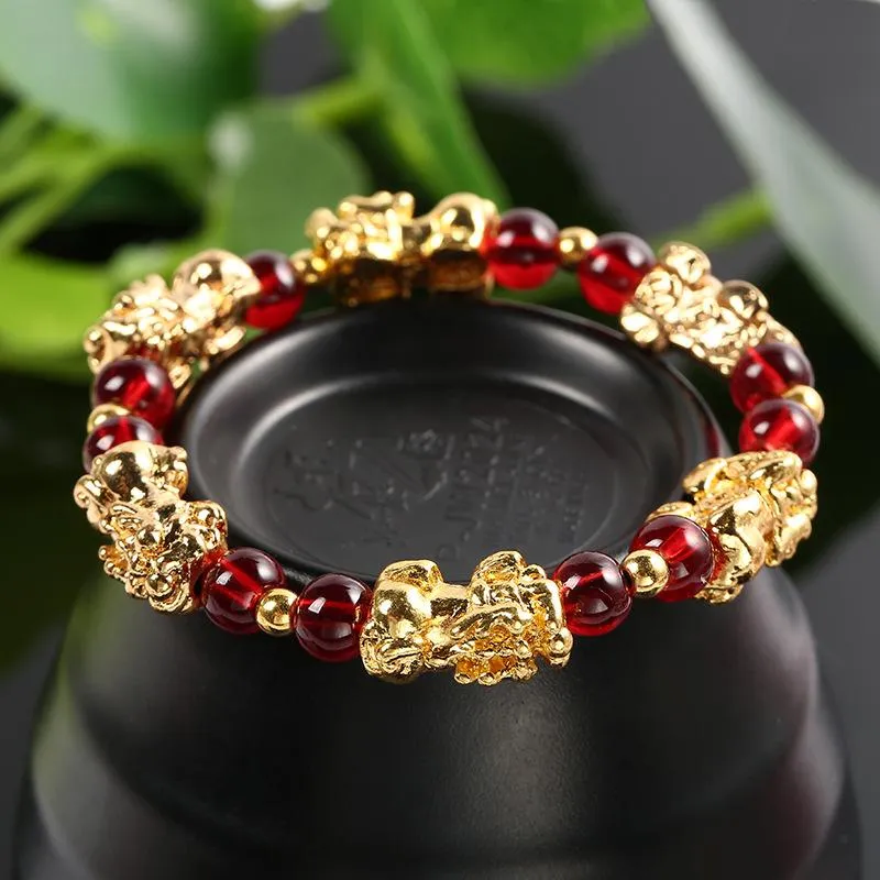 Red Garnet Lucky PiXiu Wealth Bracelet