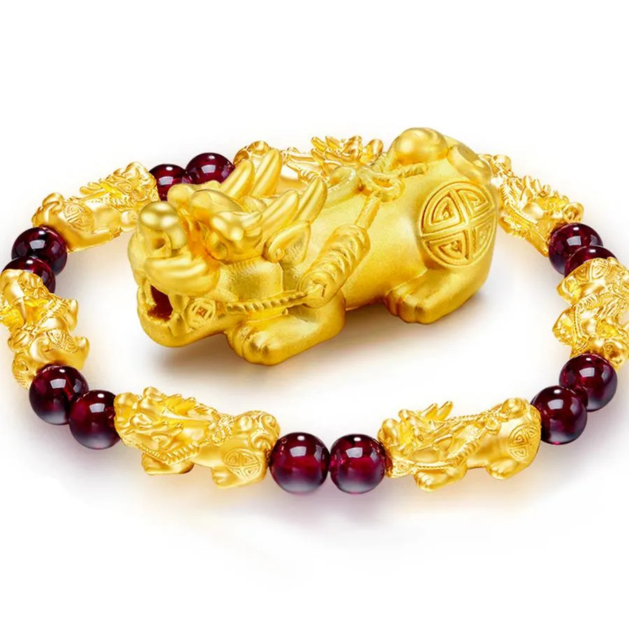 Red Garnet Lucky PiXiu Wealth Bracelet