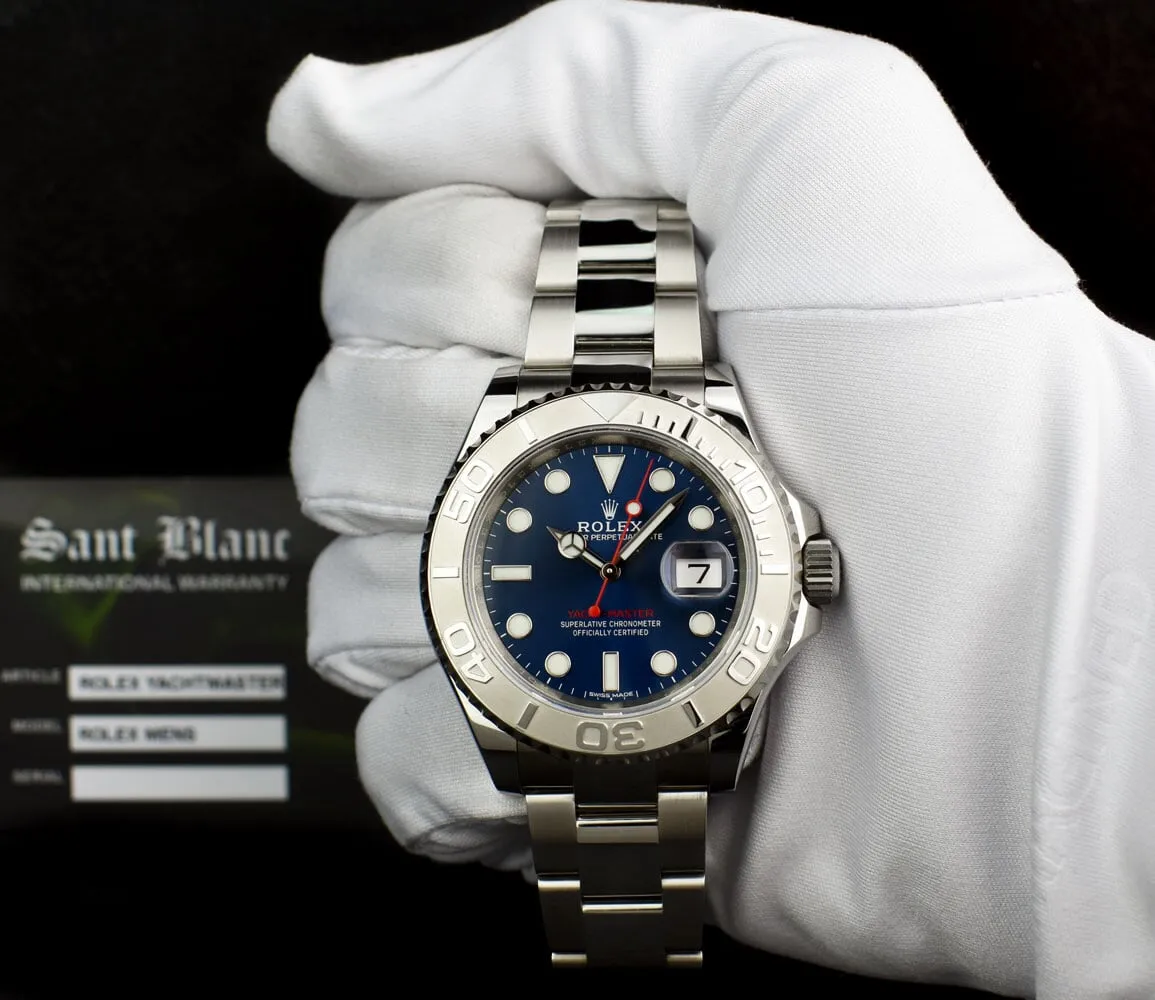 Rolex Platinum & Stainless Steel Yachtmaster Blue Dial Model 116622