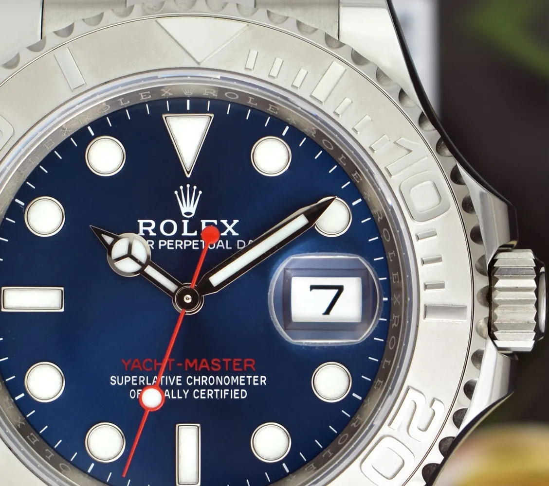 Rolex Platinum & Stainless Steel Yachtmaster Blue Dial Model 116622