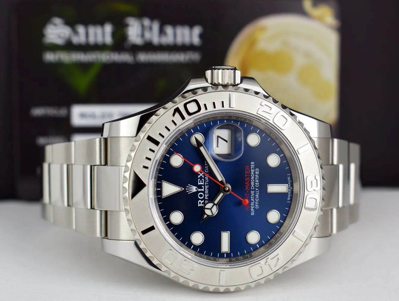 Rolex Platinum & Stainless Steel Yachtmaster Blue Dial Model 116622