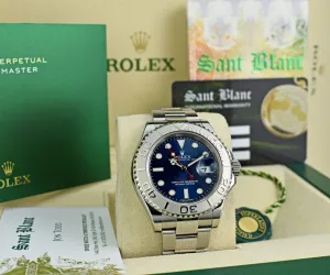 Rolex Platinum & Stainless Steel Yachtmaster Blue Dial Model 116622