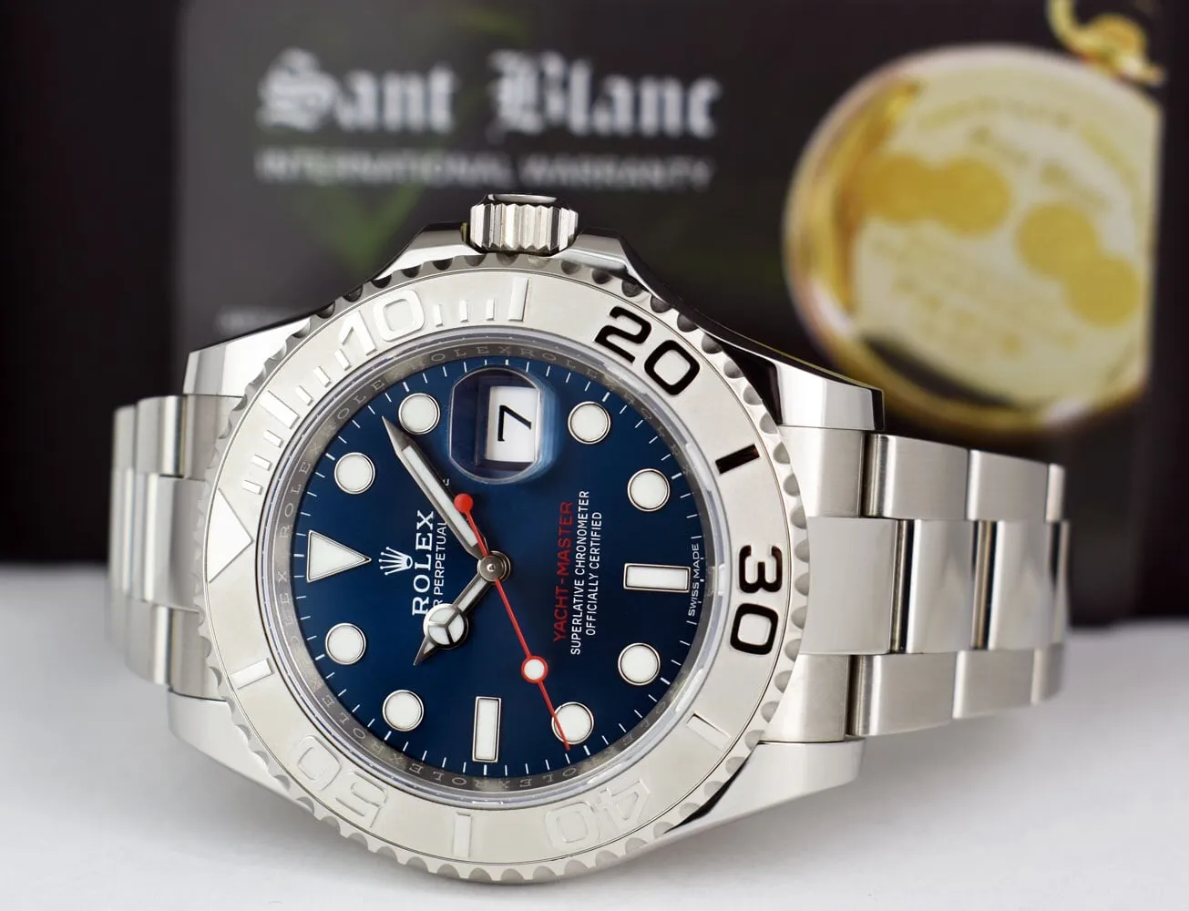 Rolex Platinum & Stainless Steel Yachtmaster Blue Dial Model 116622