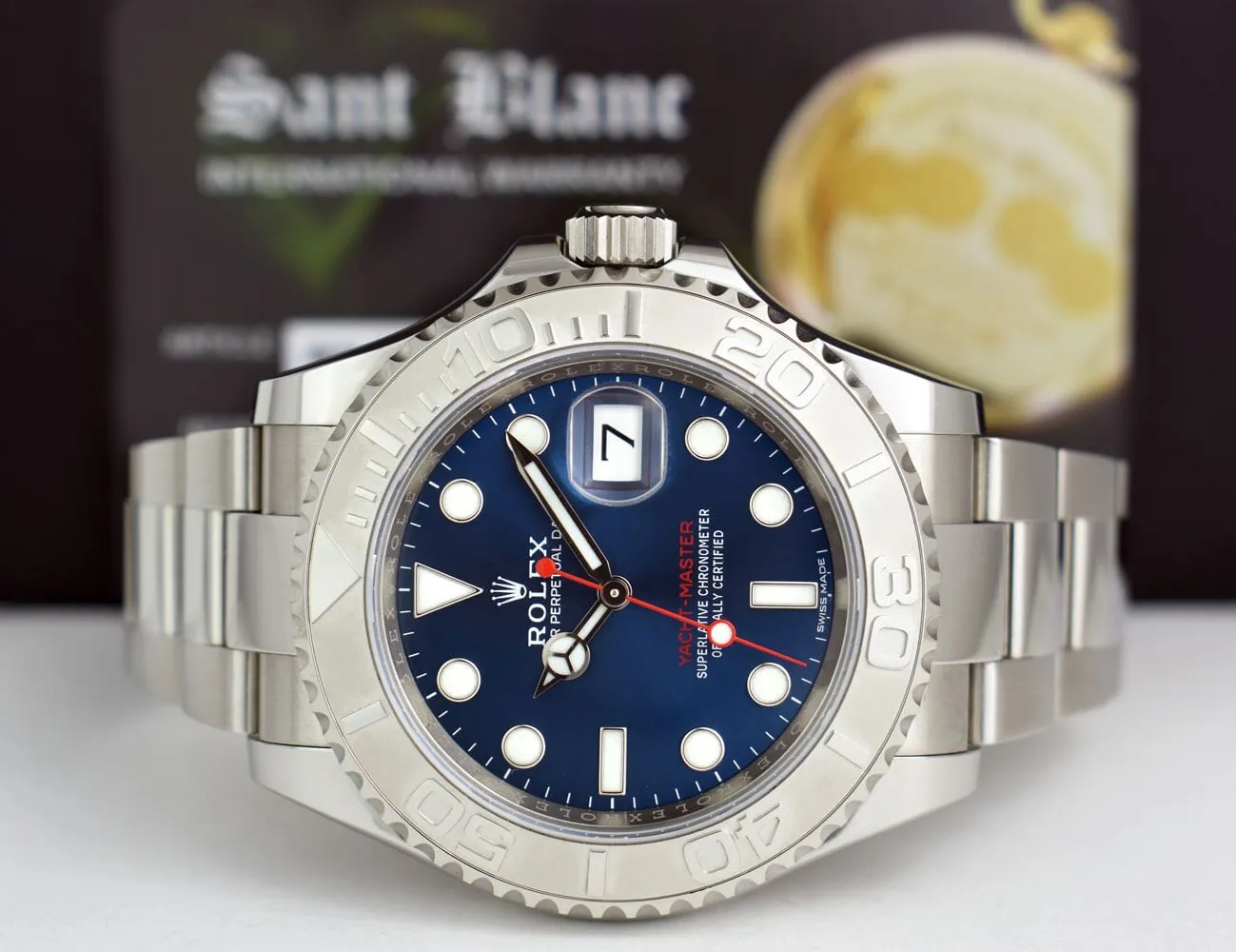 Rolex Platinum & Stainless Steel Yachtmaster Blue Dial Model 116622