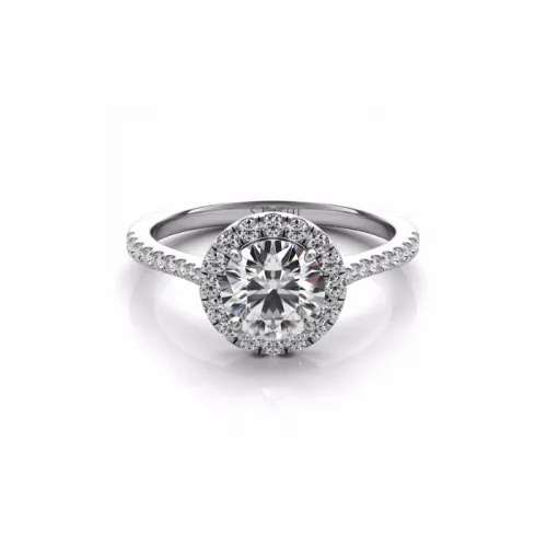 S Kashi & Sons Halo - Round Engagement Ring EN7370-50WG
