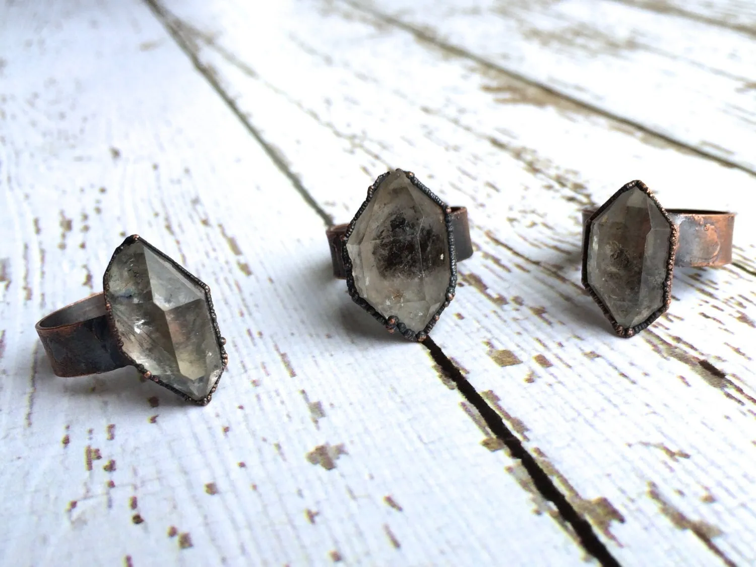 SALE Large  ring | Herkimer diamond ring