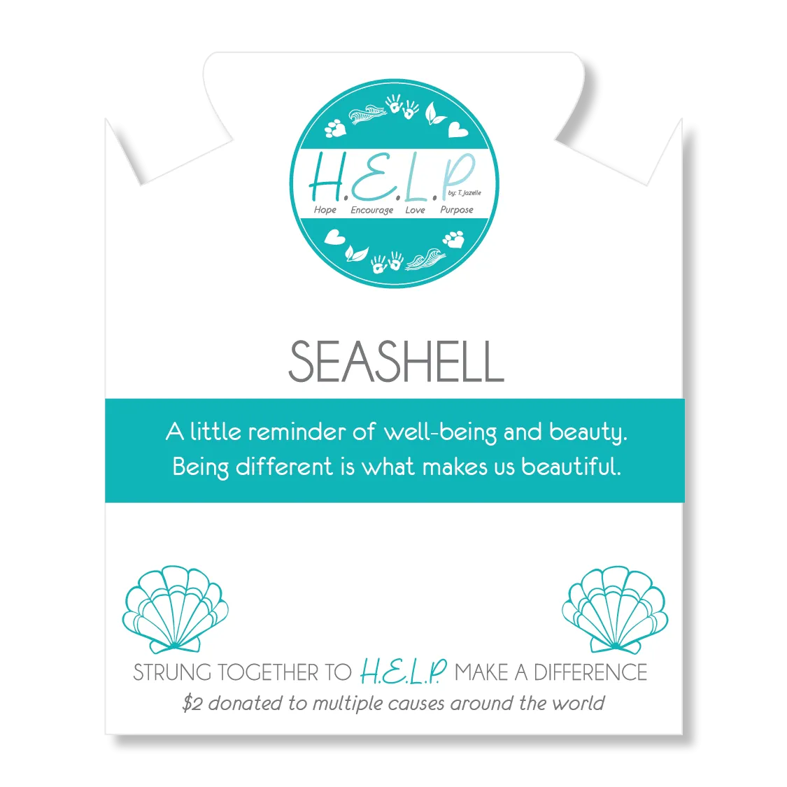 Seashell Charm with Green Yellow Jade Charity Bracelet