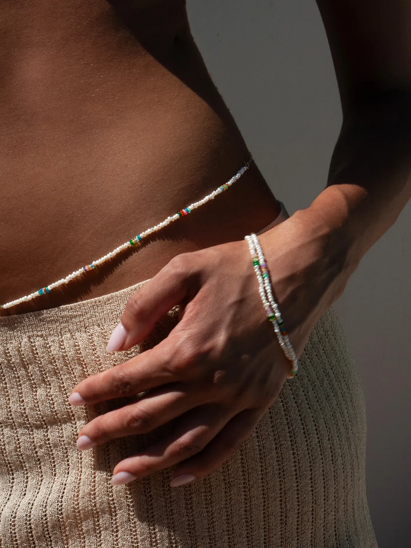 Seed Pearl & Opal Safety Pin Bracelet