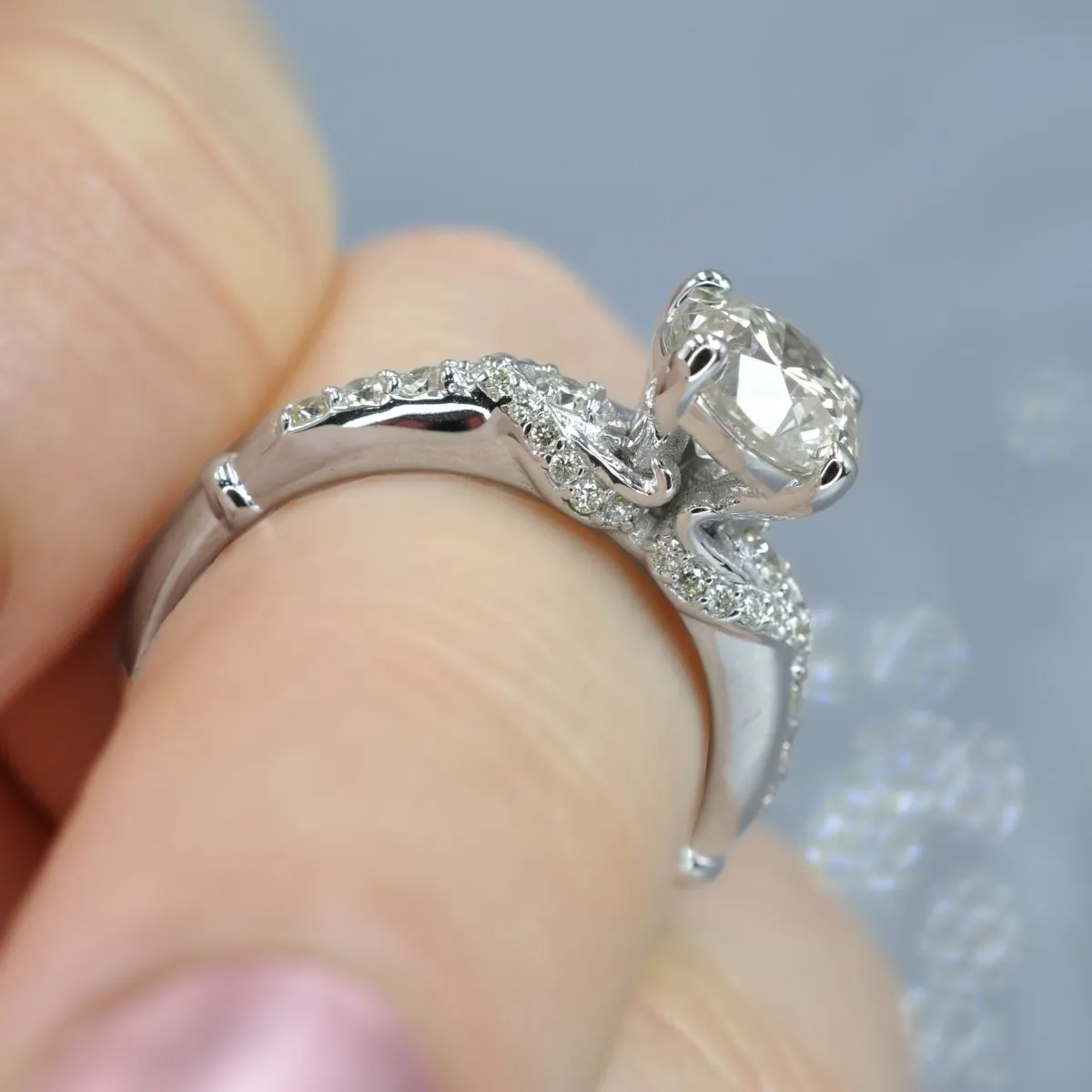 Selected 1.75CT Round Cut Diamond Engagement Ring in Platinum