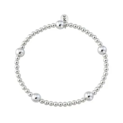 Silver Expanding Beaded Bracelet