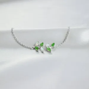 Silver Jade Blossom Bracelet - Arcadia