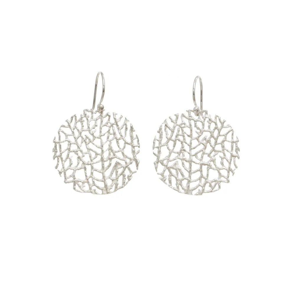 Small Coral Disc Earrings
