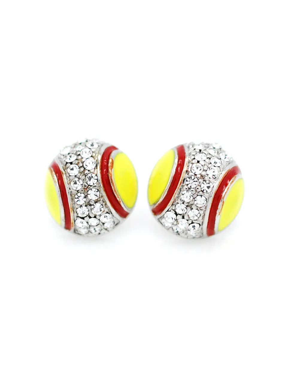Softball/Fastpitch Enamel Earrings - POST