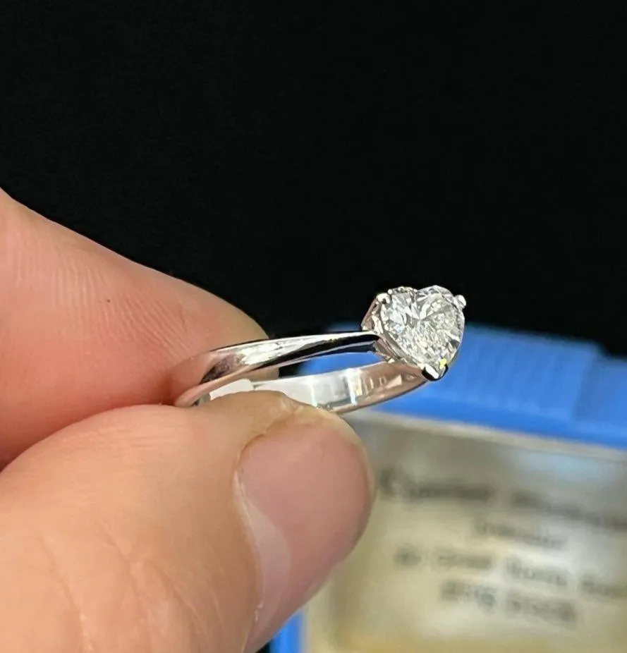 Solitaire Heart Shape Brilliant Cut Diamond Ring