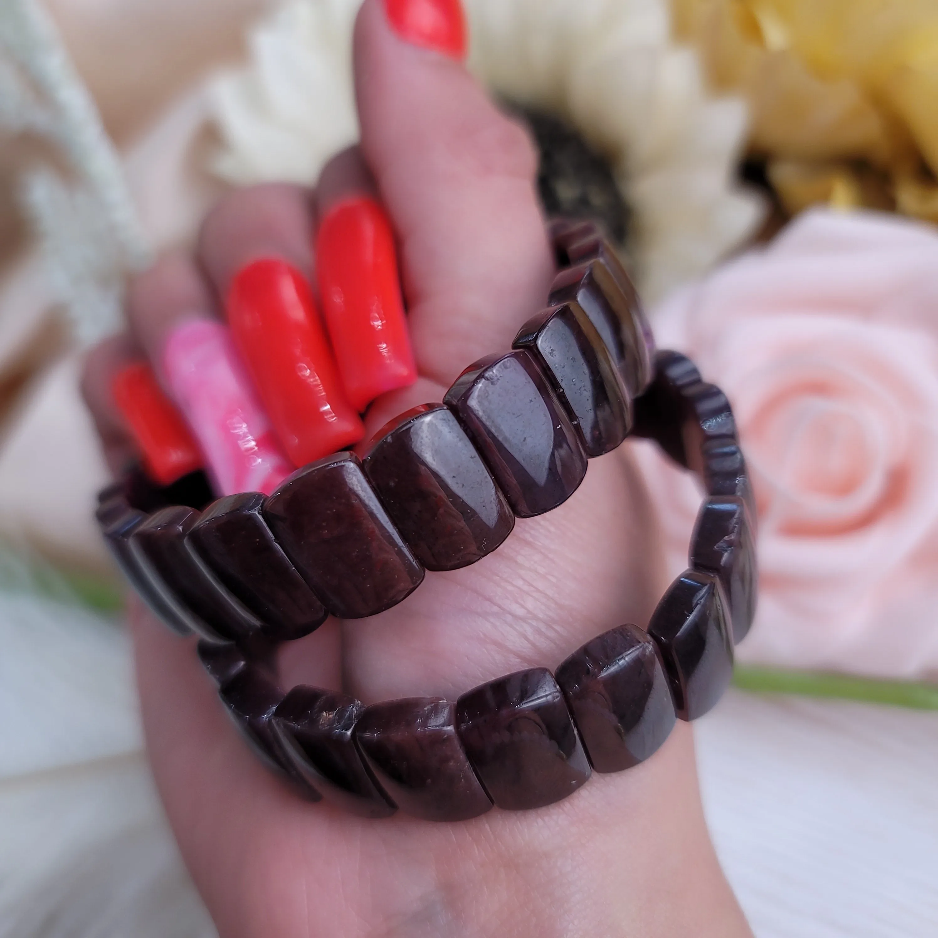 Star Garnet Bracelet Bangle for Grounding, Health and Strength