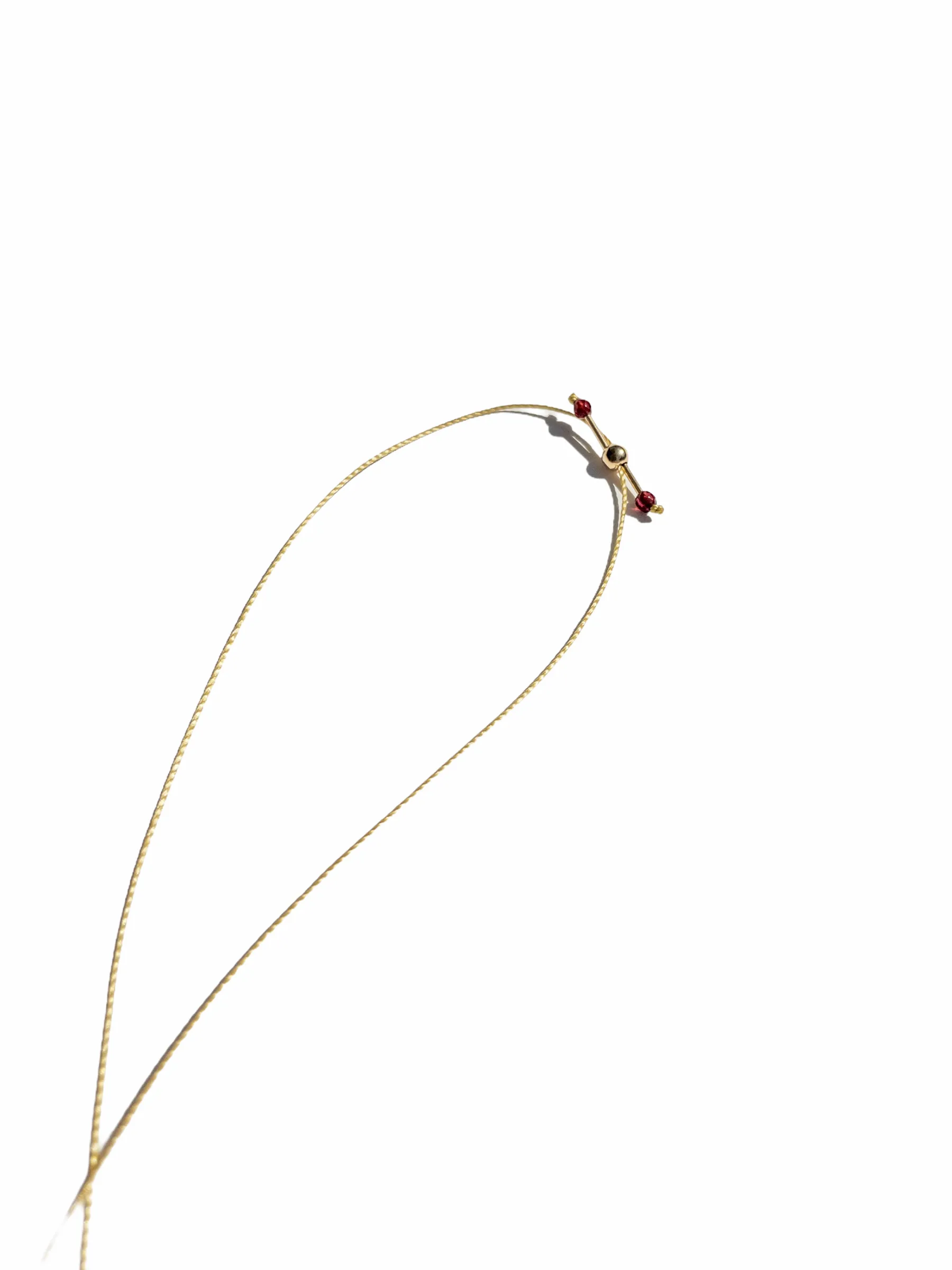 Stellar Necklace with Baroque Pearl on Nylon String