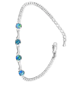 Sterling Silver bracelet with Opal triplet