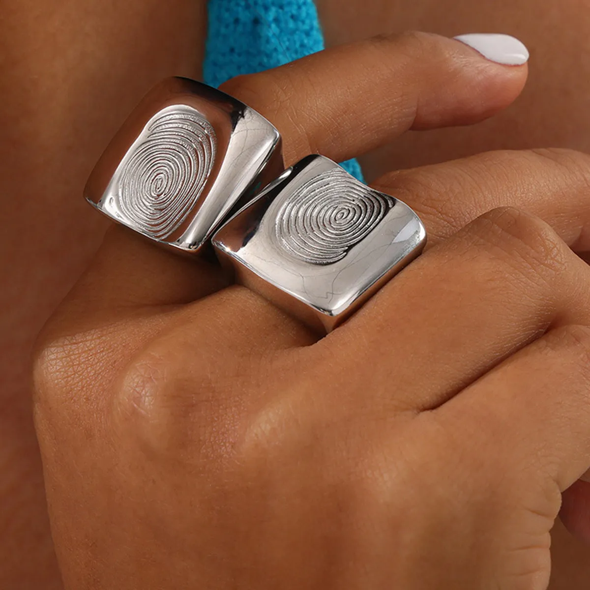TEEK - Titanium Steel Fingerprint Signet Ring