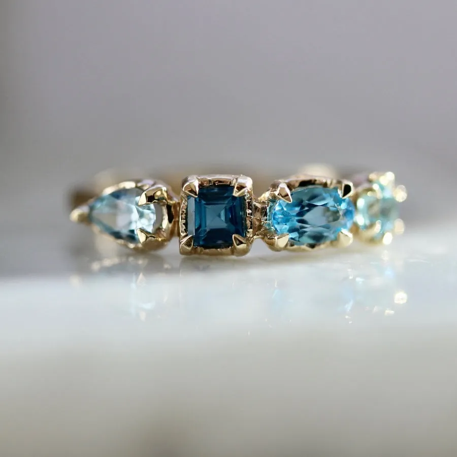 Tide Pool Blue Gemstone Medley Ring
