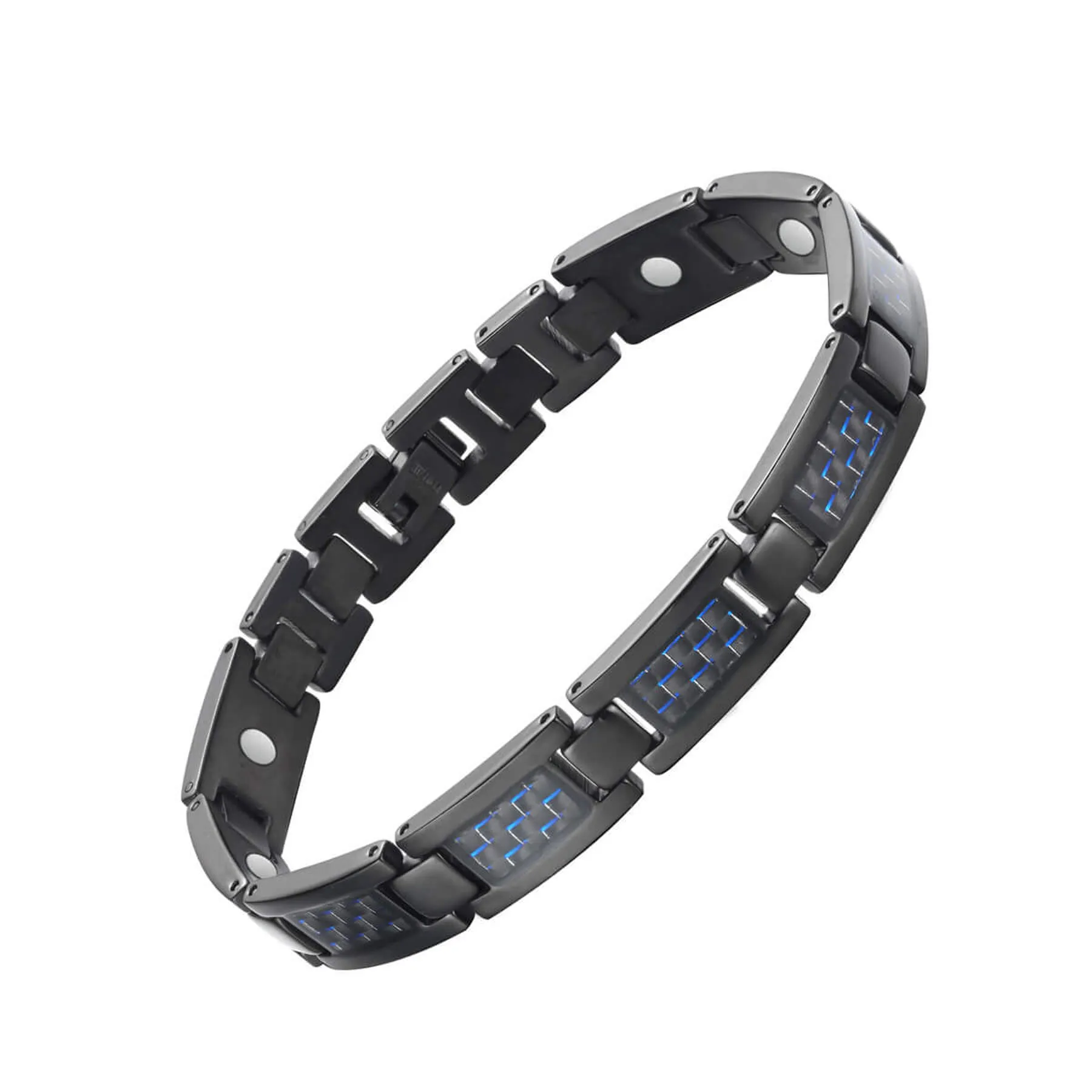 Titanium Blue Carbon Fiber Magnetic Bracelet