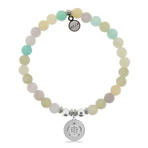 Turtle Charm with Green Yellow Jade Charity Bracelet