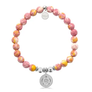 Turtle Charm with Lemonade Jade Charity Bracelet
