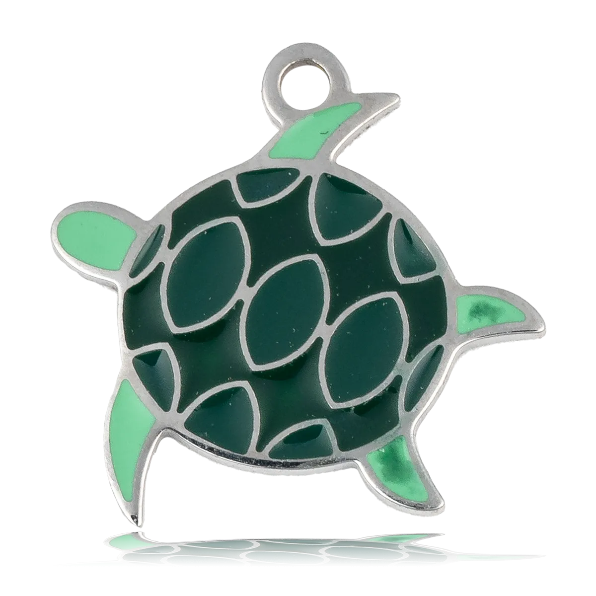 Turtle Enamel Charm with Lemonade Jade Charity Bracelet