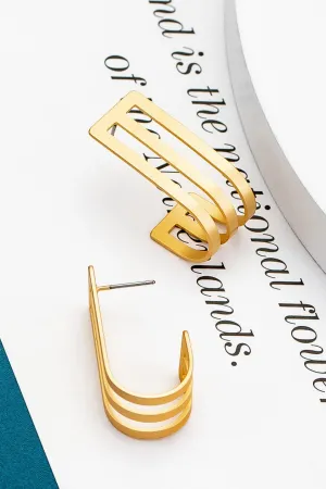 U shape three bar earrings