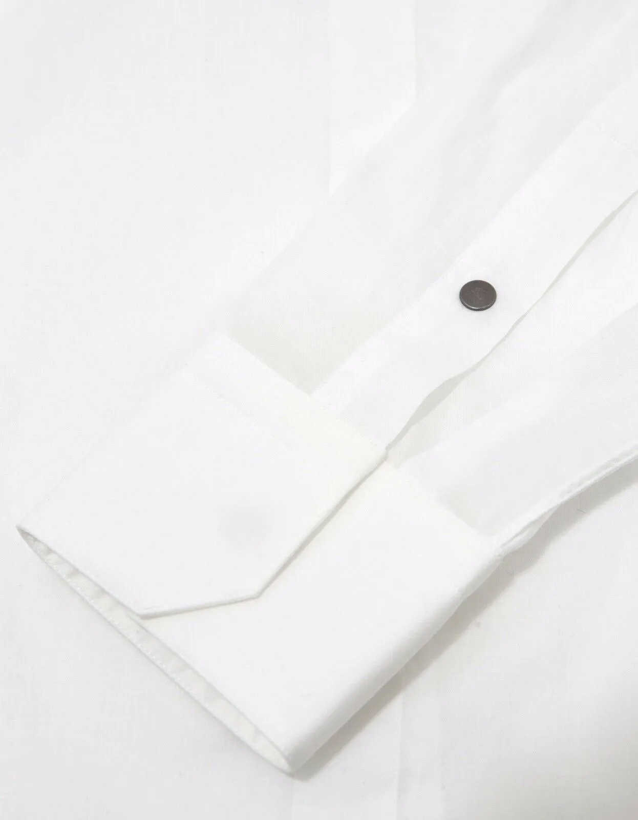 White Slim-Fit Shirt with Band