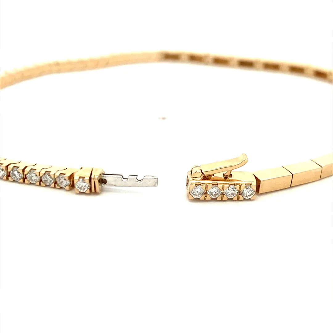 Yellow Gold  Diamond Tennis Bracelet